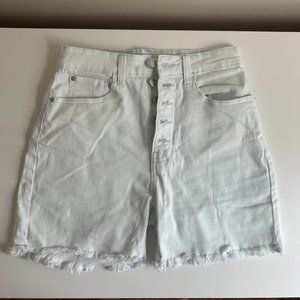 WeWoreWhat White Denim Biker Shorts